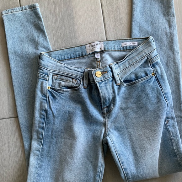FRAME denim Le Skinny De Jeanne Jeans Adeline Light Wash mid-rise SIZE  25 - Picture 7 of 11